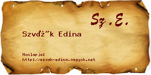 Szvák Edina névjegykártya
